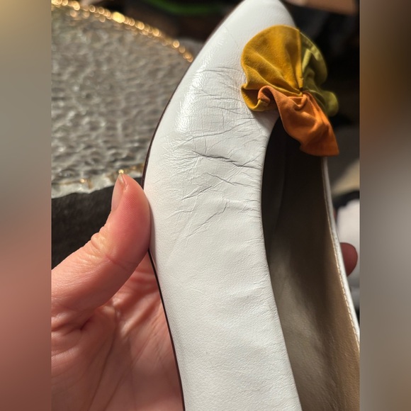 Vintage Bandolino Made in Italy Ivory Leather Pumps with Sculptural Bow 8.5 N - Picture 14 of 16
